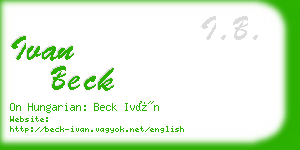 ivan beck business card